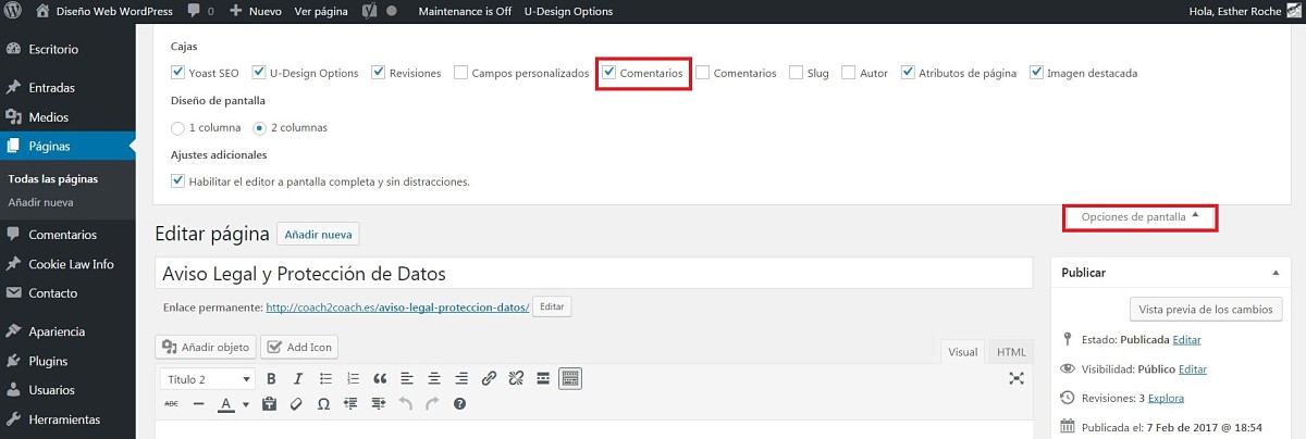 desactivar comentarios wordpress