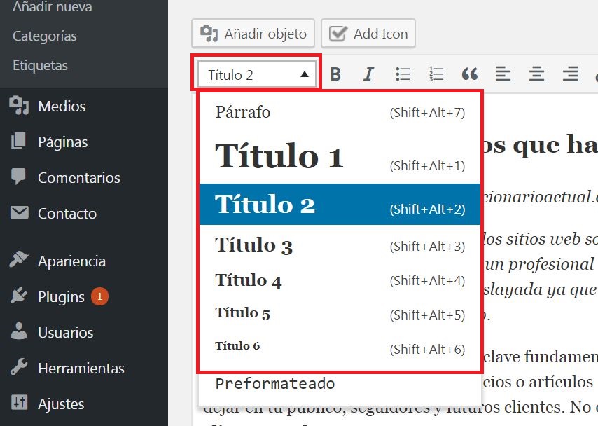 cabeceras o titulares H seo diseño web
